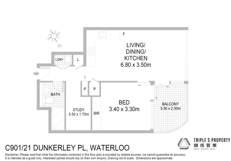 Floorplan of Homely apartment listing, C901/21 Dunkerley Place, Waterloo NSW 2017