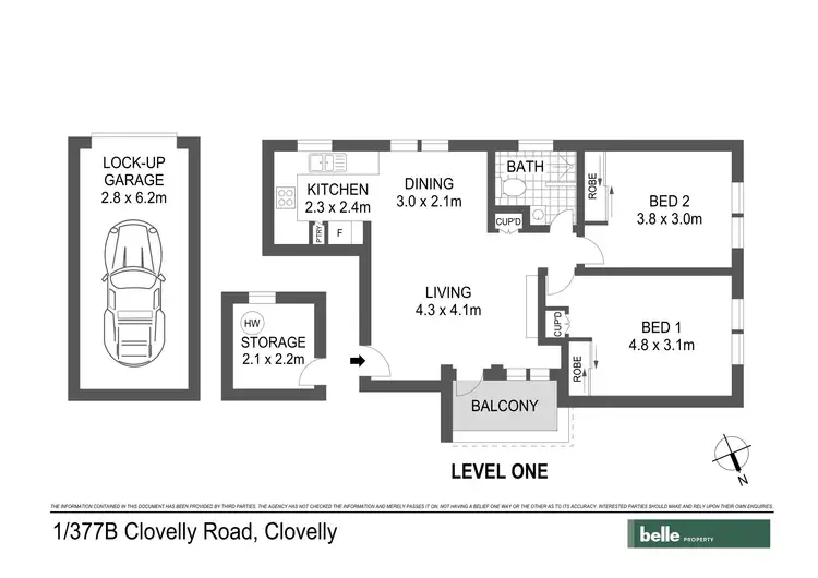 Floorplan of Homely apartment listing, 1/377B Clovelly Road, Clovelly NSW 2031