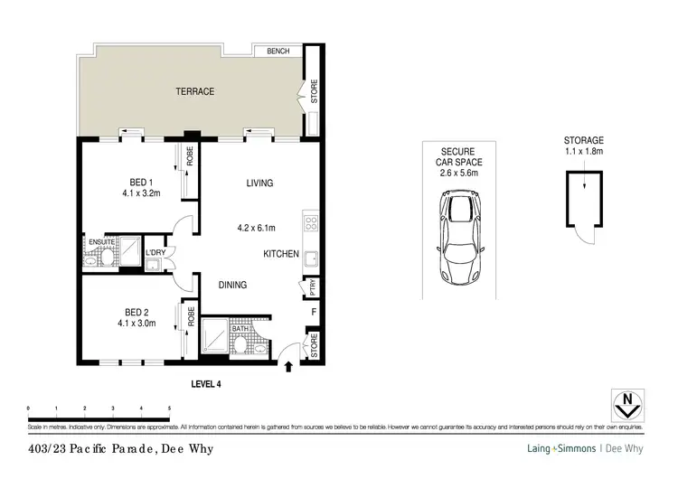 Floorplan of Homely apartment listing, 403/23 Pacific Parade, Dee Why NSW 2099