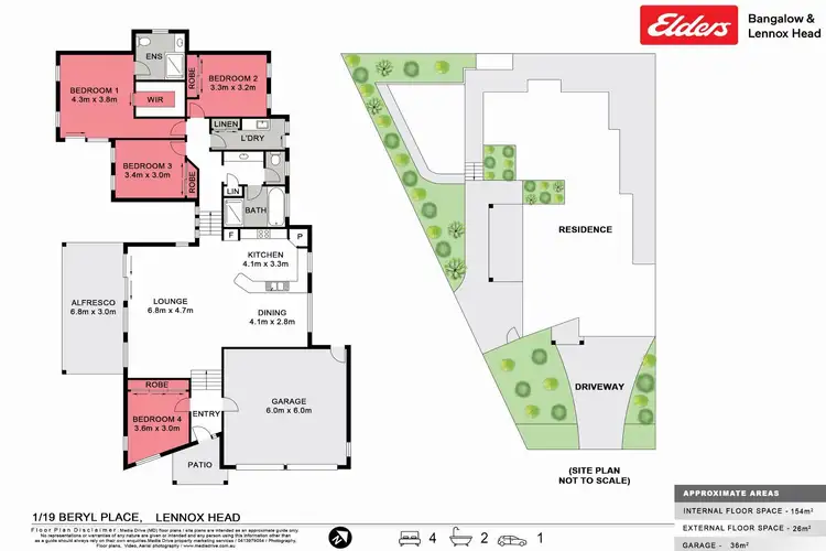 Floorplan of Homely house listing, 1/19 Beryl Place, Lennox Head NSW 2478