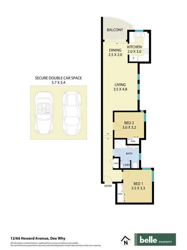 Floorplan of Homely apartment listing, 12/66 Howard Avenue, Dee Why NSW 2099