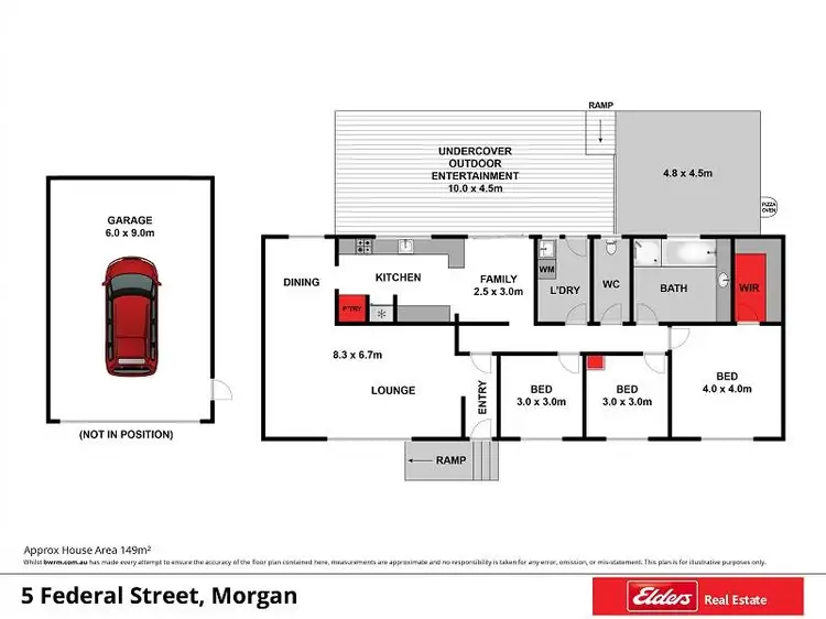 Floorplan of Homely house listing, 5 Federal Street, Morgan SA 5320
