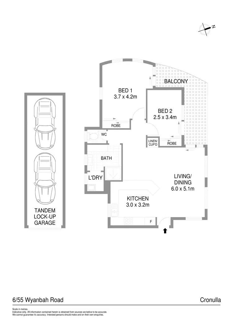Floorplan of Homely apartment listing, 6/55 Wyanbah Road, Cronulla NSW 2230