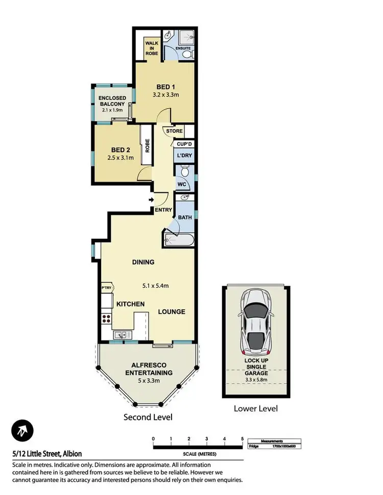 Floorplan of Homely unit listing, 5/12 Little Street, Albion QLD 4010