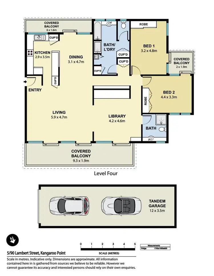 Floorplan of Homely unit listing, 5/90 Lambert Street, Kangaroo Point QLD 4169