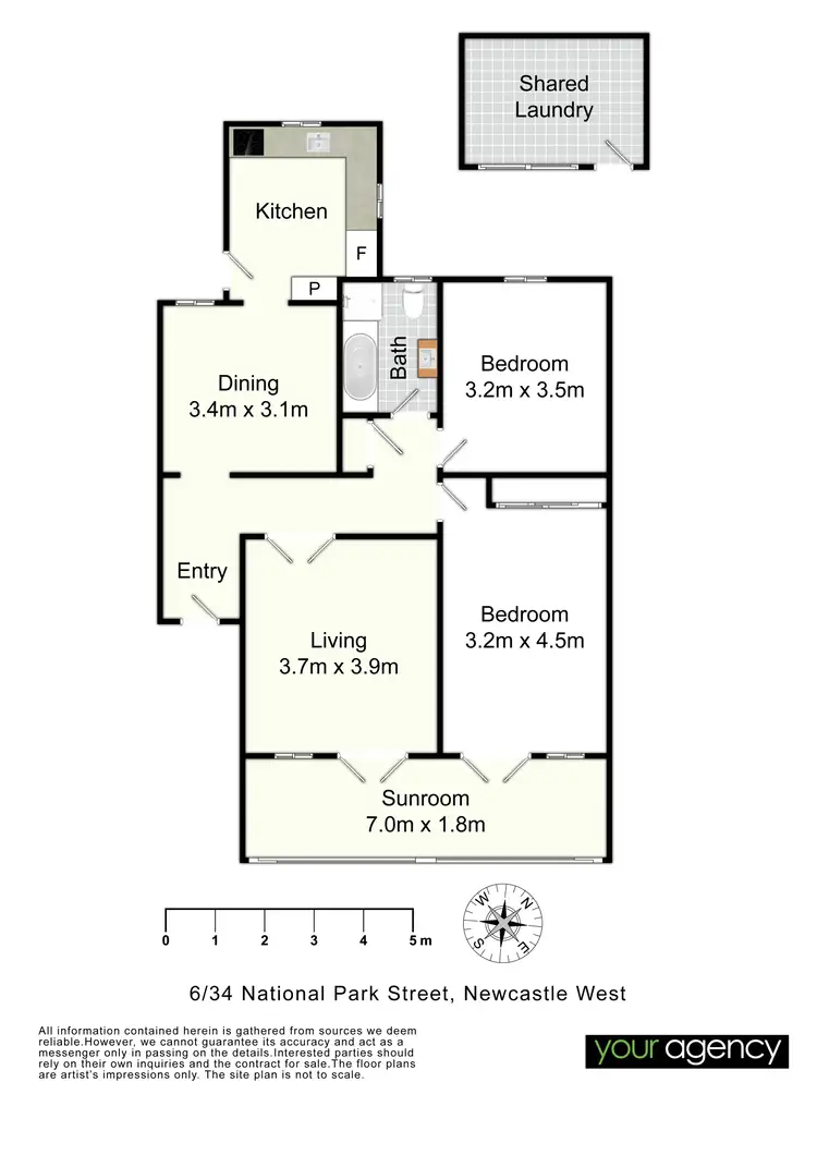Floorplan of Homely apartment listing, 6/32 National Park Street, Hamilton East NSW 2303