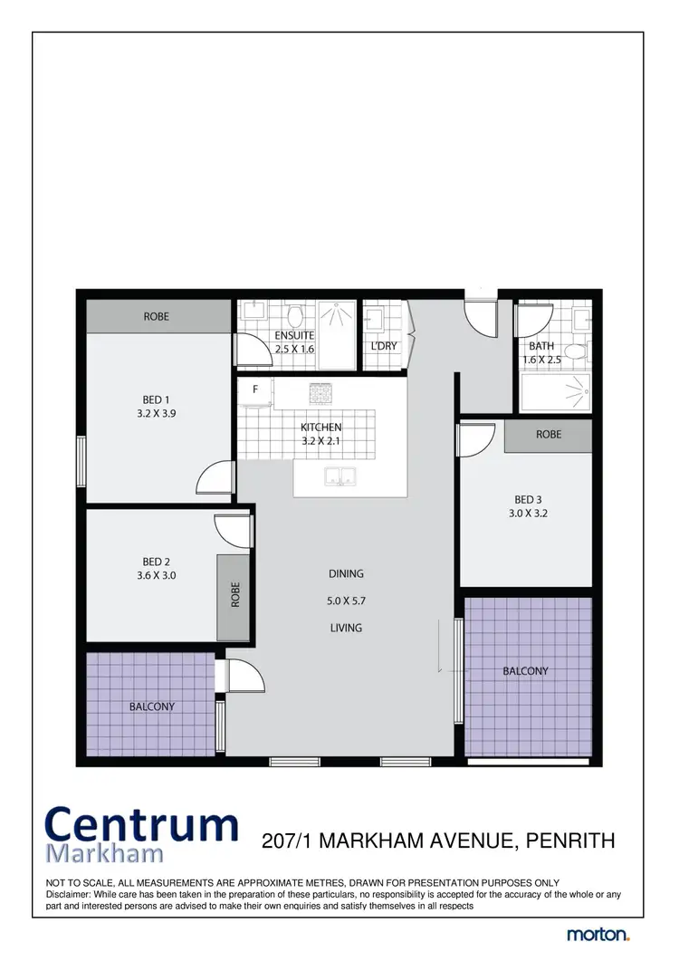 Floorplan of Homely apartment listing, 207/1 Markham Avenue, Penrith NSW 2750