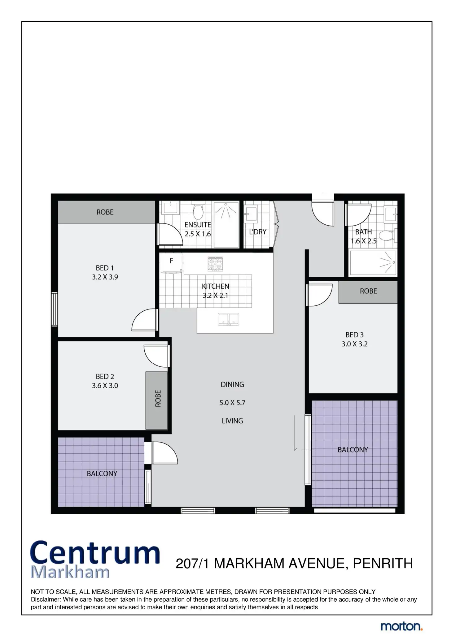 Floorplan of Homely apartment listing, 207/1 Markham Avenue, Penrith NSW 2750