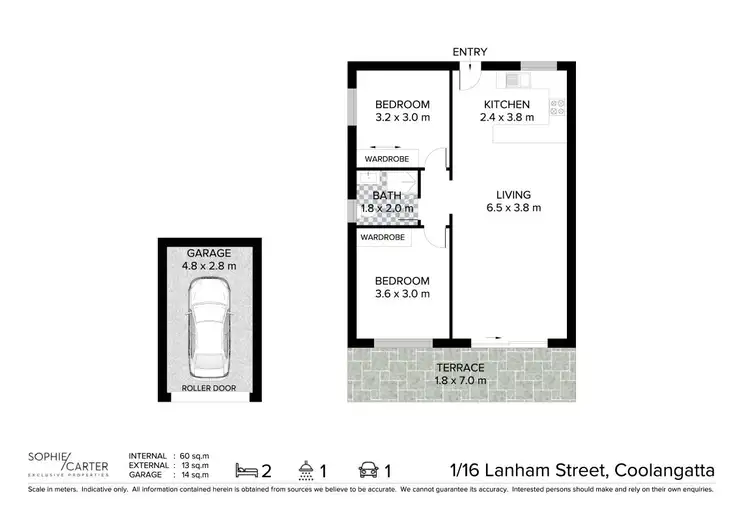 Floorplan of Homely unit listing, 1/16 Lanham Street, Coolangatta QLD 4225
