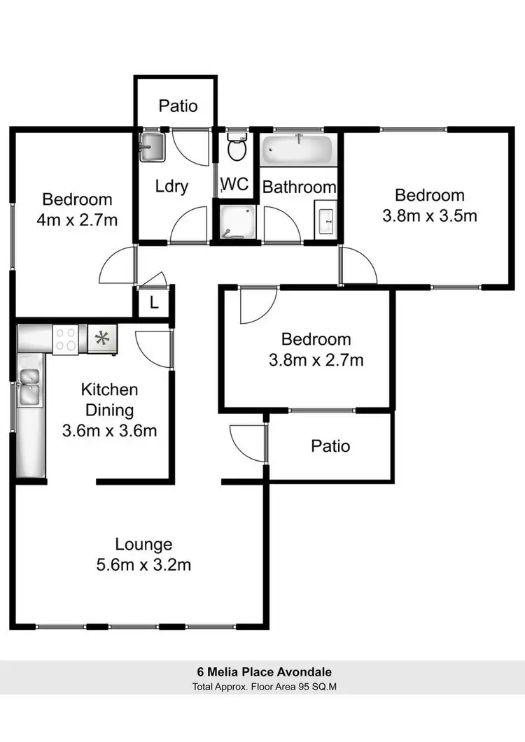 Floorplan of Homely house listing, 6 Melia Place, Avondale NSW 2530