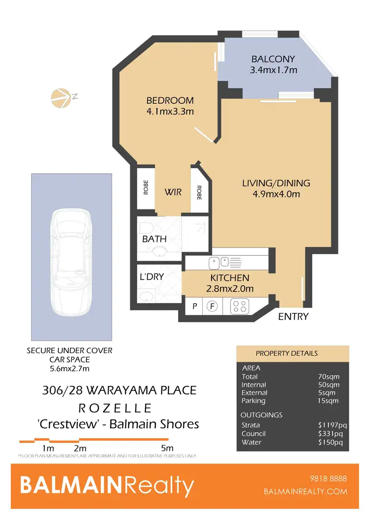 Floorplan of Homely apartment listing, 306/28 Warayama Place, Rozelle NSW 2039