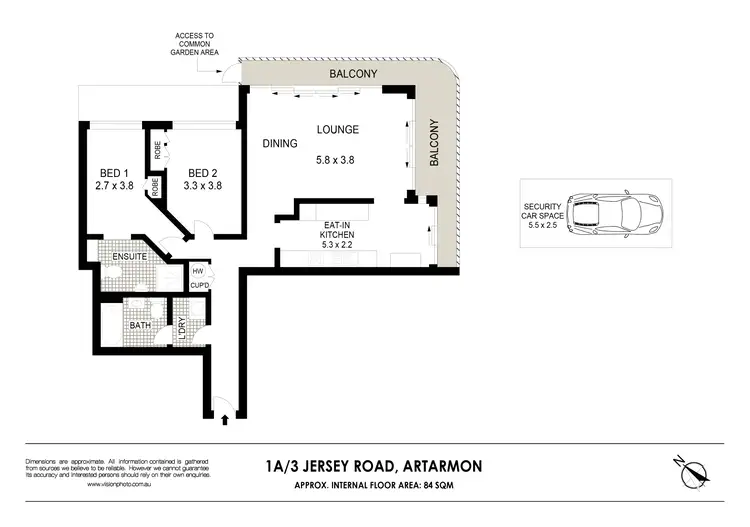Floorplan of Homely apartment listing, Level 1/1a/3 Jersey Road, Artarmon NSW 2064
