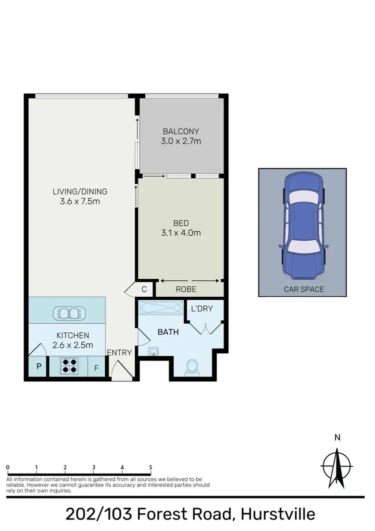 Floorplan of Homely apartment listing, 202/103 Forest Road, Hurstville NSW 2220