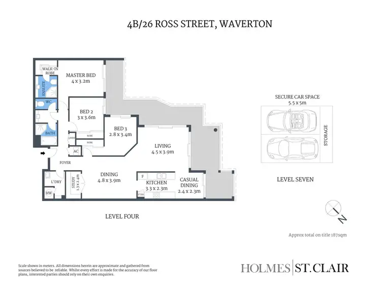 Floorplan of Homely unit listing, 4B/26 Ross Street, Waverton NSW 2060