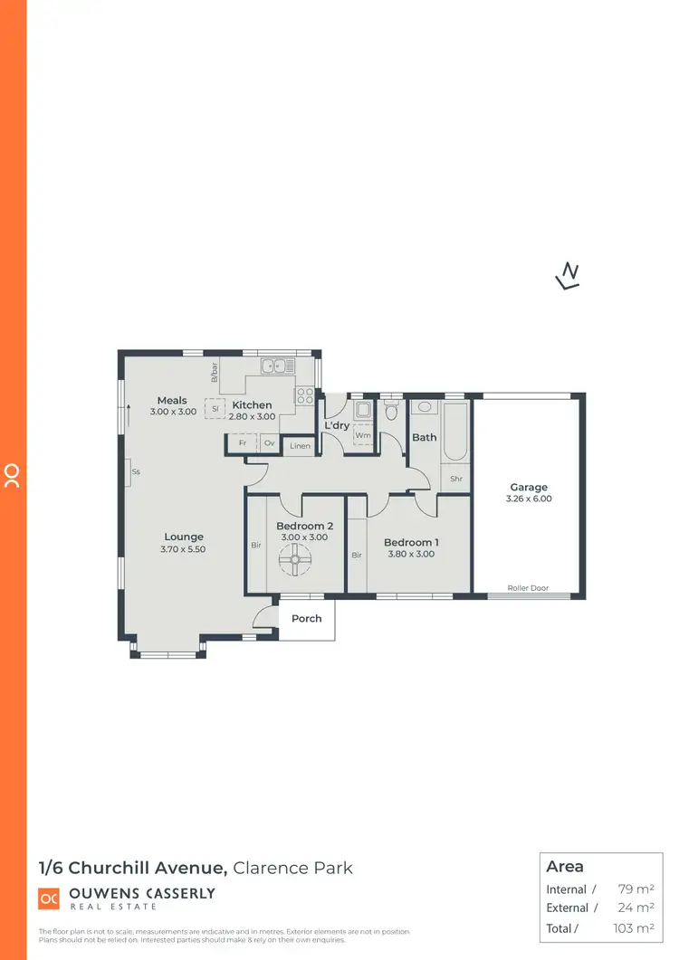 Floorplan of Homely unit listing, 1/6 Churchill Avenue, Clarence Park SA 5034