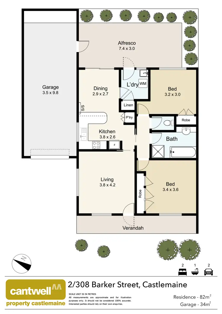 Floorplan of Homely house listing, 2/308 Barker Street, Castlemaine VIC 3450