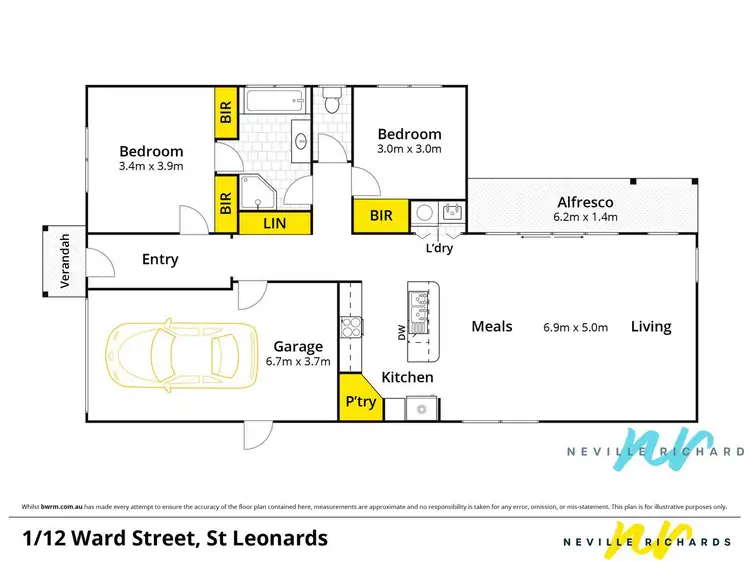 Floorplan of Homely unit listing, 1/12 Ward Street, St Leonards VIC 3223