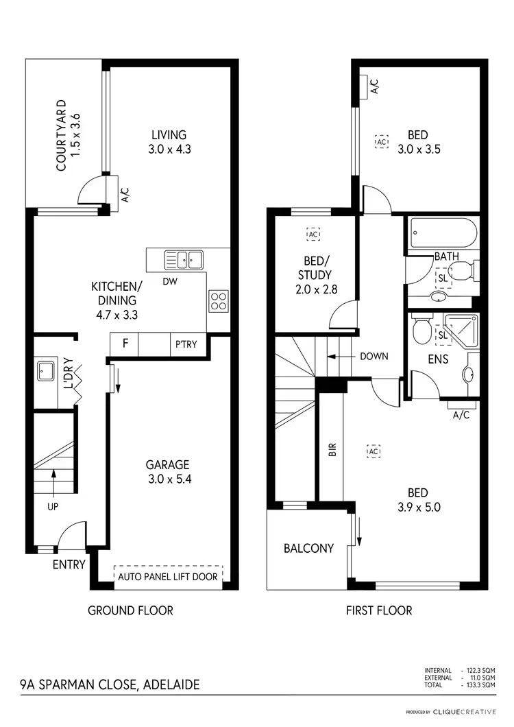 Floorplan of Homely townhouse listing, 9A Sparman Close, Adelaide SA 5000