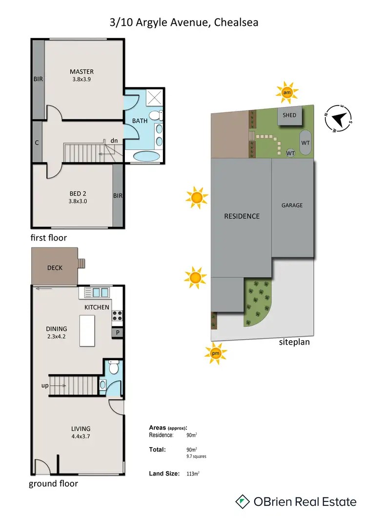 Floorplan of Homely townhouse listing, 3/10 Argyle Avenue, Chelsea VIC 3196