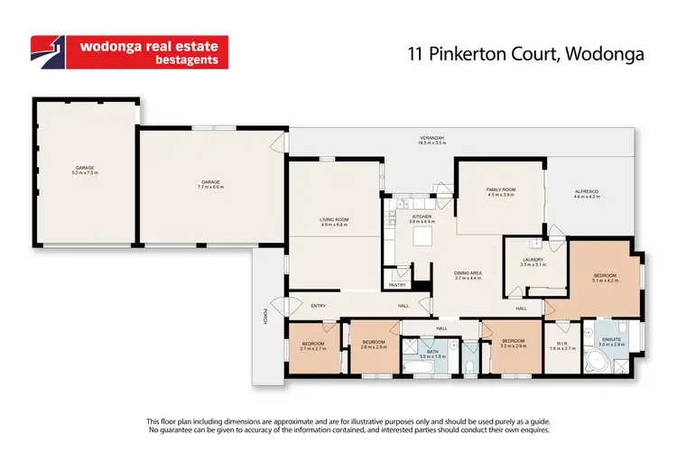 Floorplan of Homely house listing, 11 Pinkerton Court, Wodonga VIC 3690
