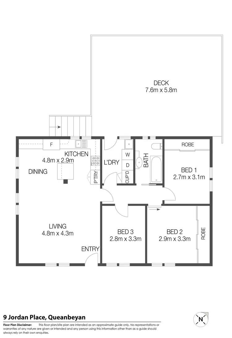 Floorplan of Homely house listing, 9 Jordan Place, Queanbeyan West NSW 2620