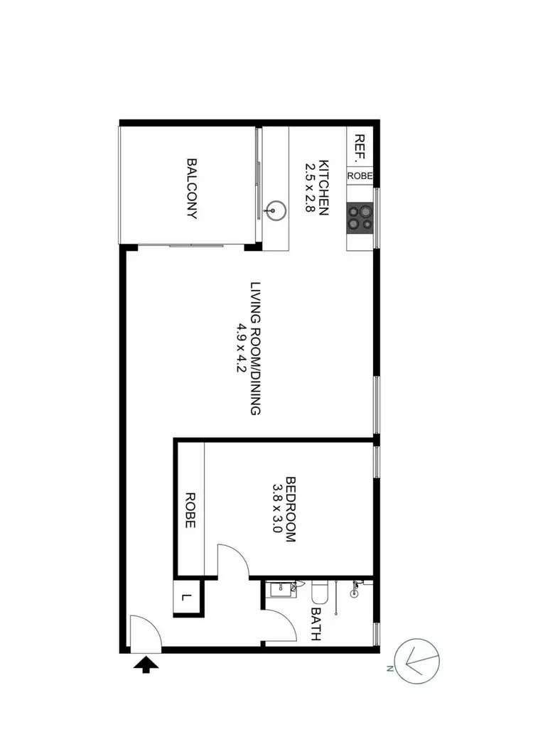Floorplan of Homely unit listing, 17/85 Bourke Street, Woolloomooloo NSW 2011