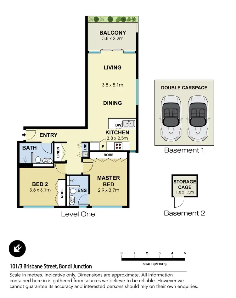 Floorplan of Homely apartment listing, 101/3 Brisbane Street, Bondi Junction NSW 2022