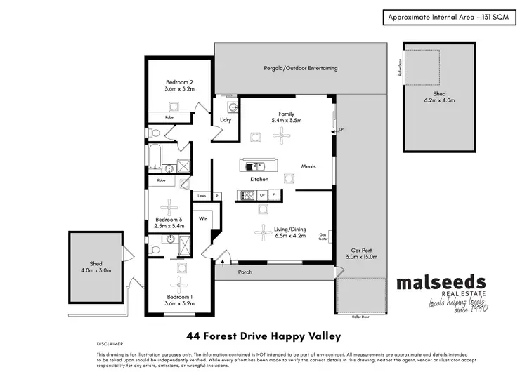 Floorplan of Homely house listing, 44 Forest Drive, Happy Valley SA 5159