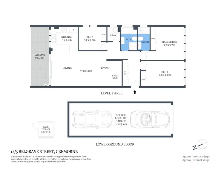 Floorplan of Homely apartment listing, 12/5 Belgrave Street, Cremorne NSW 2090
