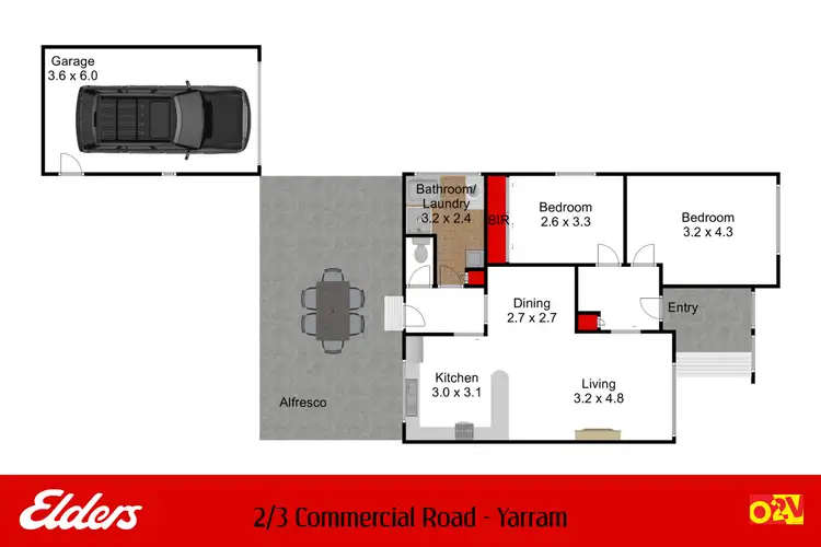 Floorplan of Homely unit listing, 2/3 Commercial Street, Yarram VIC 3971