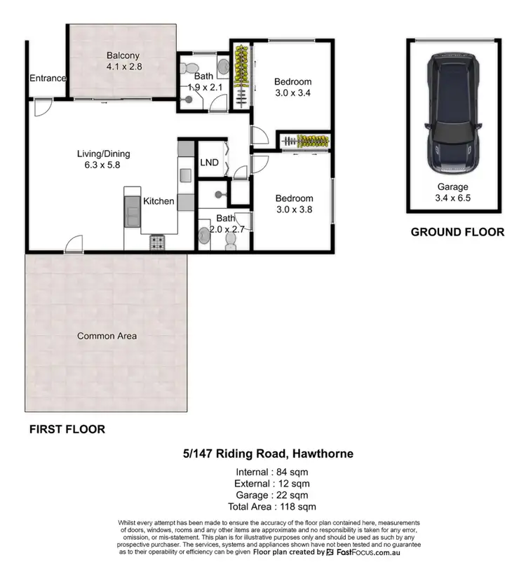 Floorplan of Homely unit listing, 5/147-151 Riding Road, Hawthorne QLD 4171