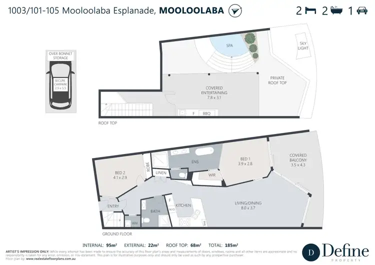 Floorplan of Homely apartment listing, 1003/101-105 Mooloolaba Esplanade, Mooloolaba QLD 4557