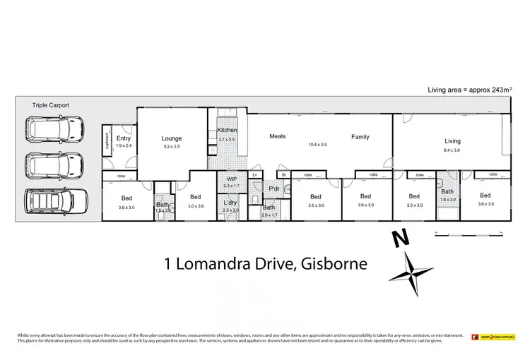 Floorplan of Homely house listing, 1 Lomandra Drive, Gisborne VIC 3437