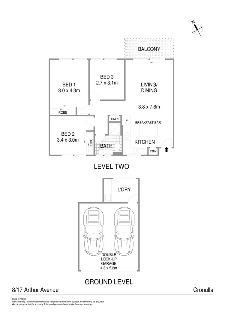 Floorplan of Homely unit listing, 8/17 Arthur Avenue, Cronulla NSW 2230