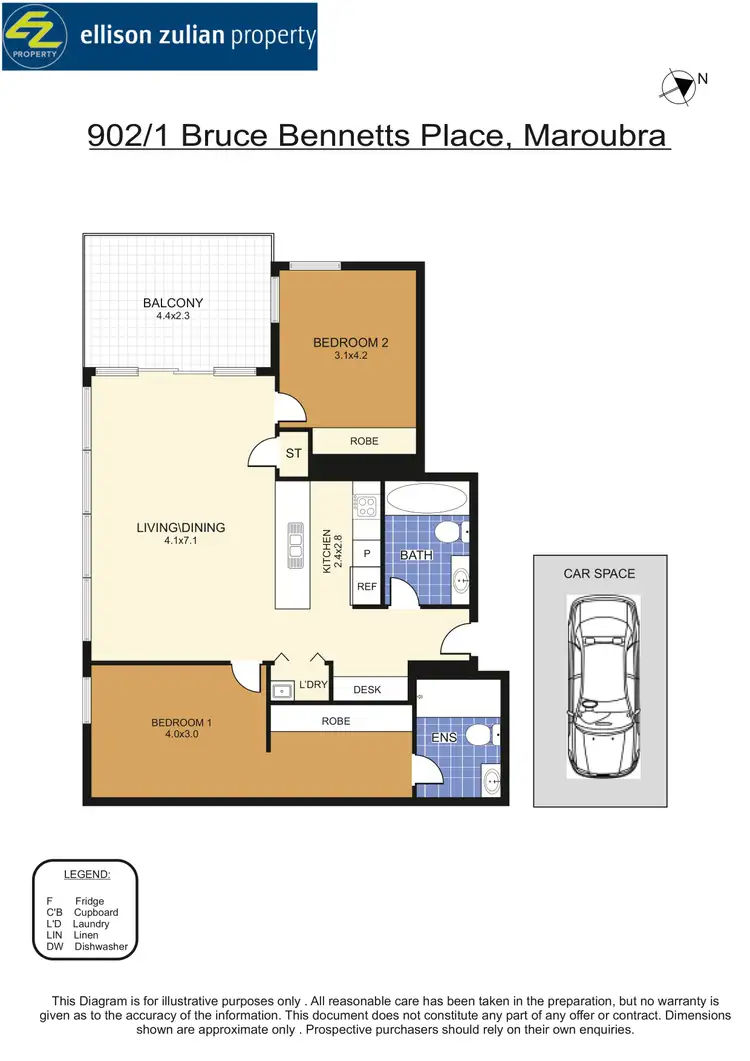 Floorplan of Homely apartment listing, 902/1 Bruce Bennetts Place, Maroubra NSW 2035