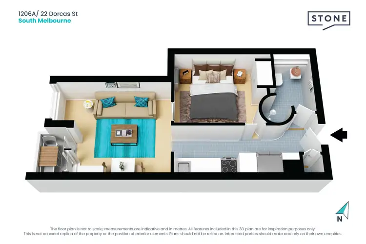 Floorplan of Homely apartment listing, Level 1206a/22 Dorcas Street, South Melbourne VIC 3205