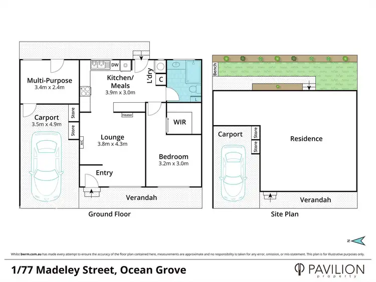 Floorplan of Homely unit listing, 1/77 Madeley Street, Ocean Grove VIC 3226