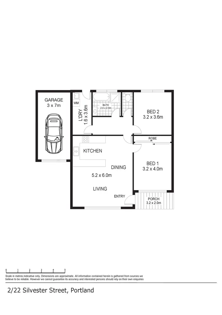 Floorplan of Homely unit listing, 2/22 Silvester Street, Portland VIC 3305