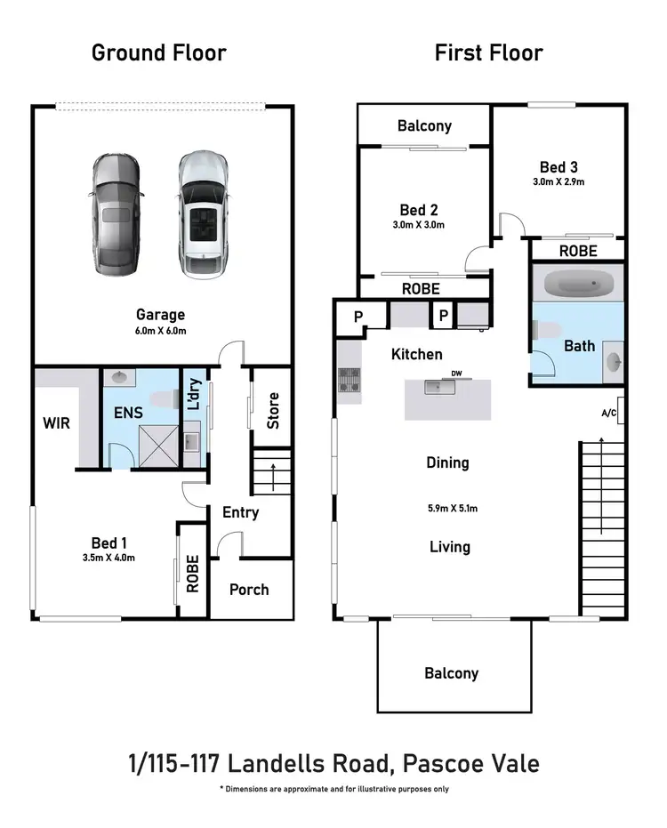 Floorplan of Homely townhouse listing, 1/115-117 Landells Road, Pascoe Vale VIC 3044