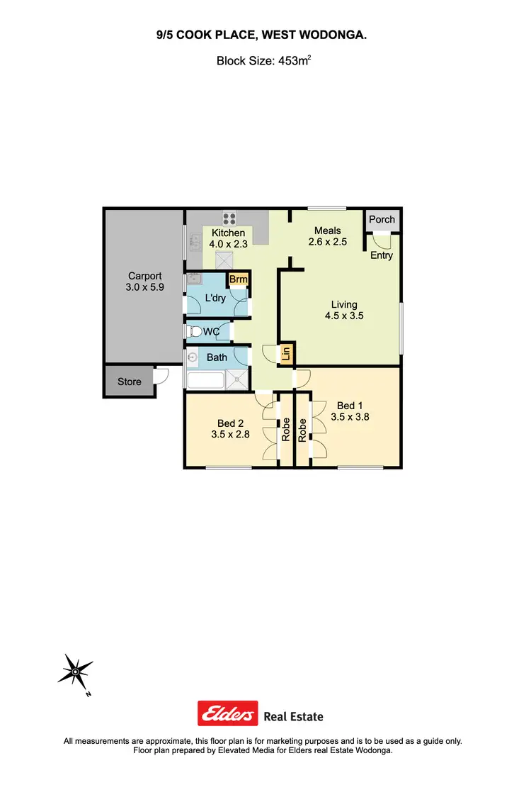 Floorplan of Homely unit listing, 9/5 Cook Place, Wodonga VIC 3690