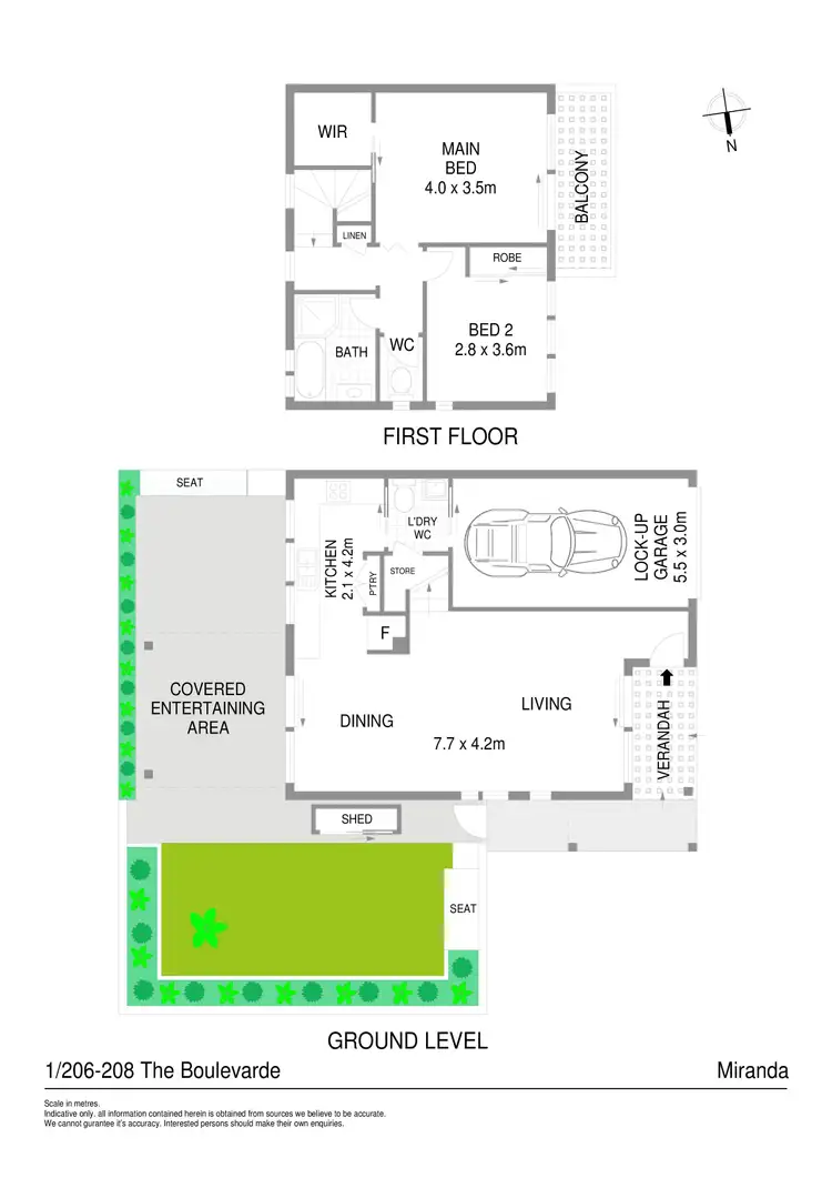 Floorplan of Homely townhouse listing, 1/206 The Boulevarde, Miranda NSW 2228