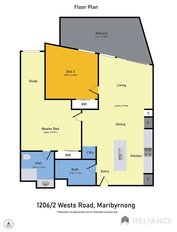 Floorplan of Homely unit listing, 1206/2 Wests Road, Maribyrnong VIC 3032