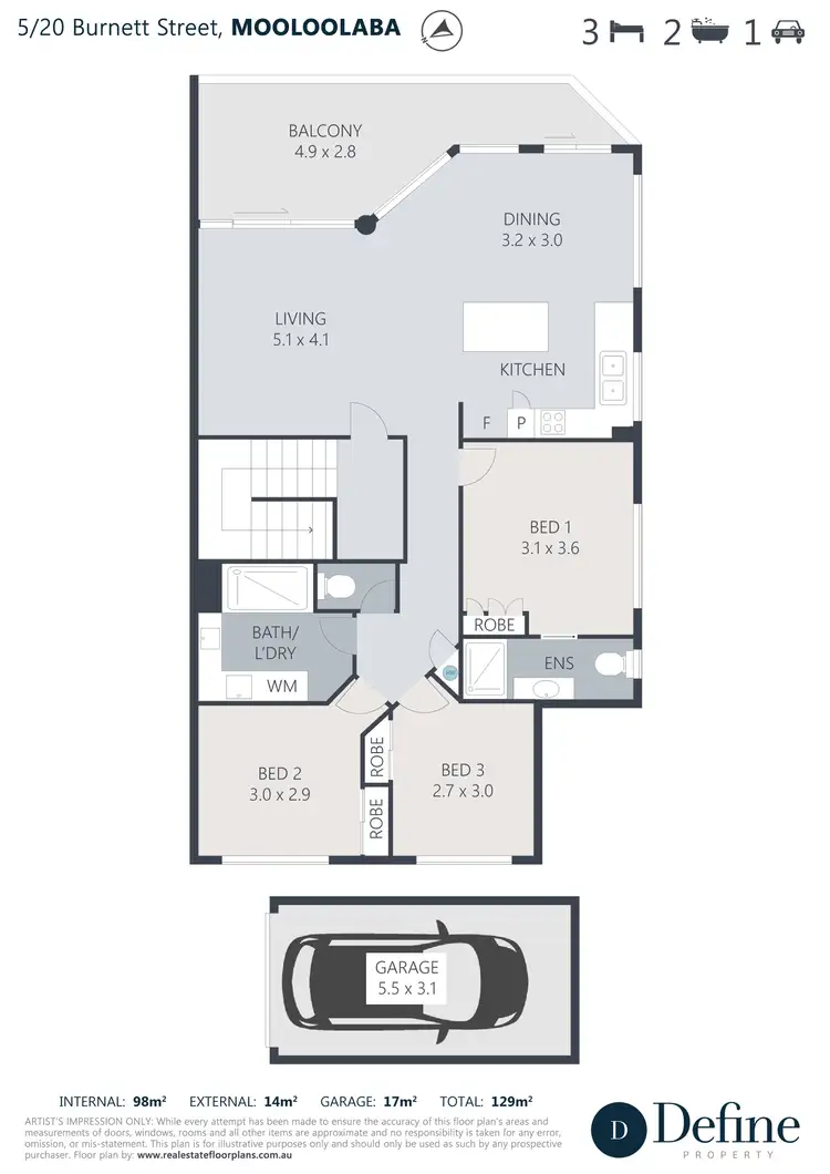 Floorplan of Homely unit listing, 5/20 Burnett Street, Mooloolaba QLD 4557