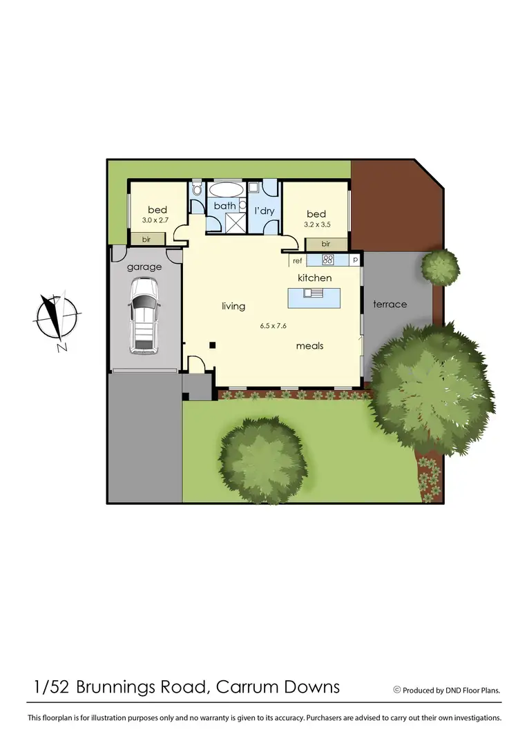 Floorplan of Homely unit listing, 1/52 Brunnings Road, Carrum Downs VIC 3201