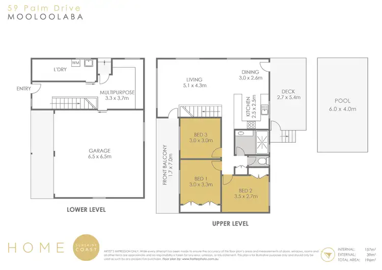 Floorplan of Homely house listing, 59 Palm Drive, Mooloolaba QLD 4557