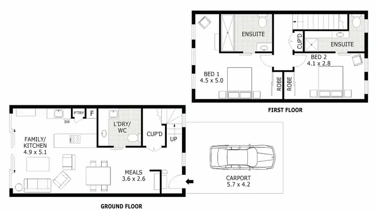 Floorplan of Homely townhouse listing, 3/19 Market Street, Trentham VIC 3458