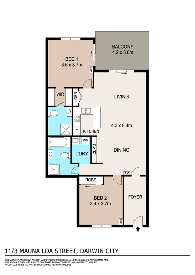 Floorplan of Homely apartment listing, 11/3 Mauna Loa Street, Darwin City NT 800