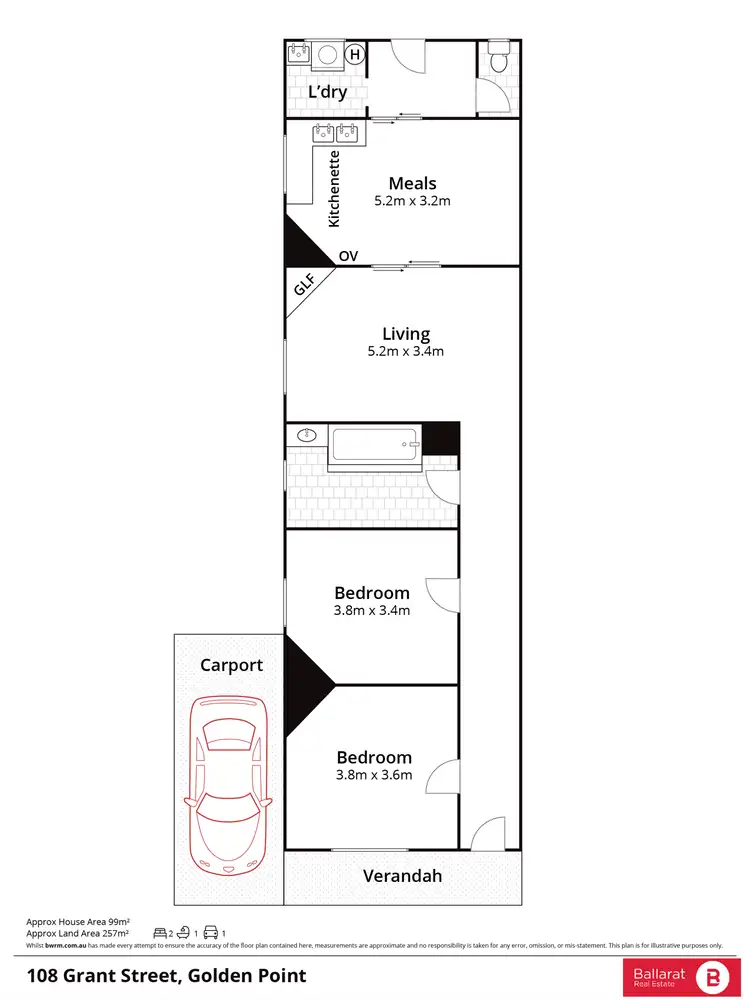 Floorplan of Homely house listing, 108 Grant Street, Golden Point VIC 3350