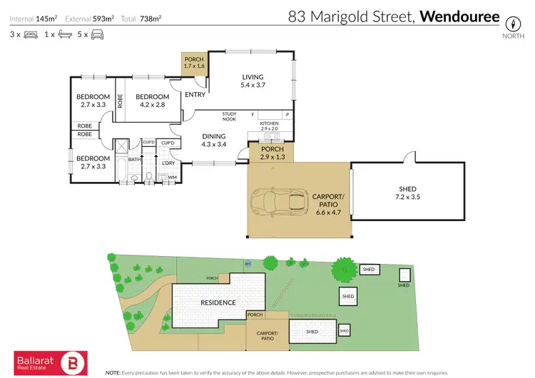 Floorplan of Homely house listing, 83 Marigold Street, Wendouree VIC 3355