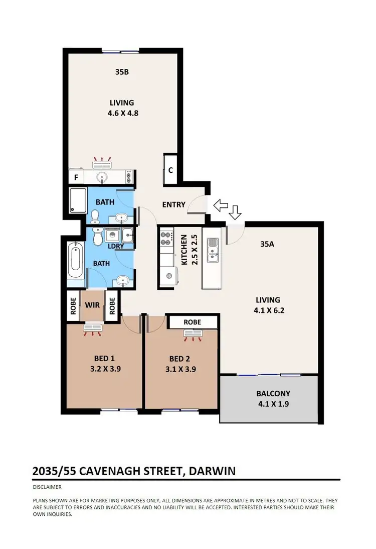 Floorplan of Homely unit listing, 2035/55 Cavenagh Street, Darwin City NT 800